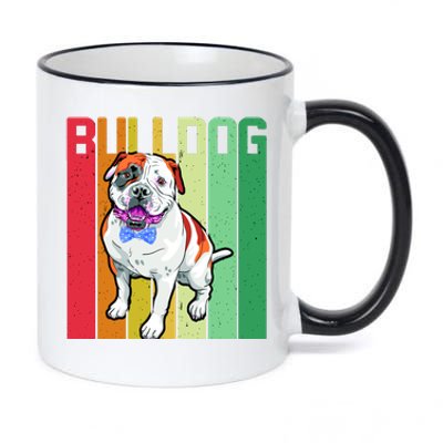 Retro Bulldog 11oz Black Color Changing Mug