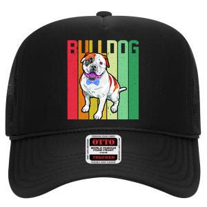 Retro Bulldog High Crown Mesh Back Trucker Hat