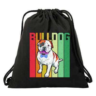 Retro Bulldog Drawstring Bag