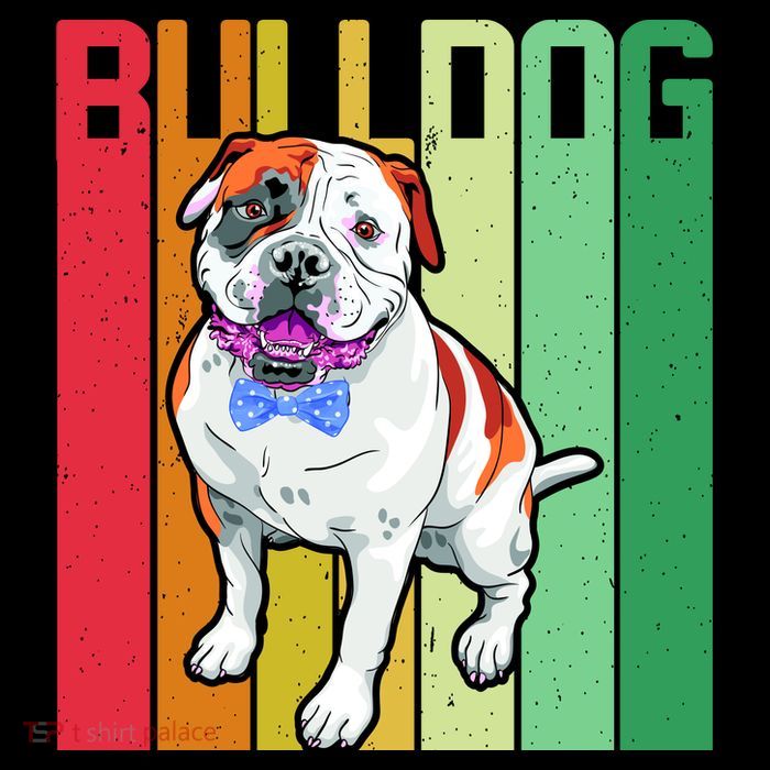 Retro Bulldog Drawstring Bag
