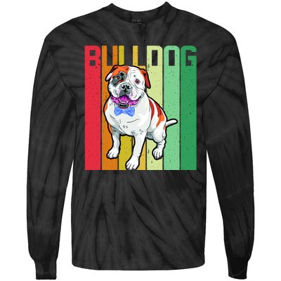 Retro Bulldog Tie-Dye Long Sleeve Shirt