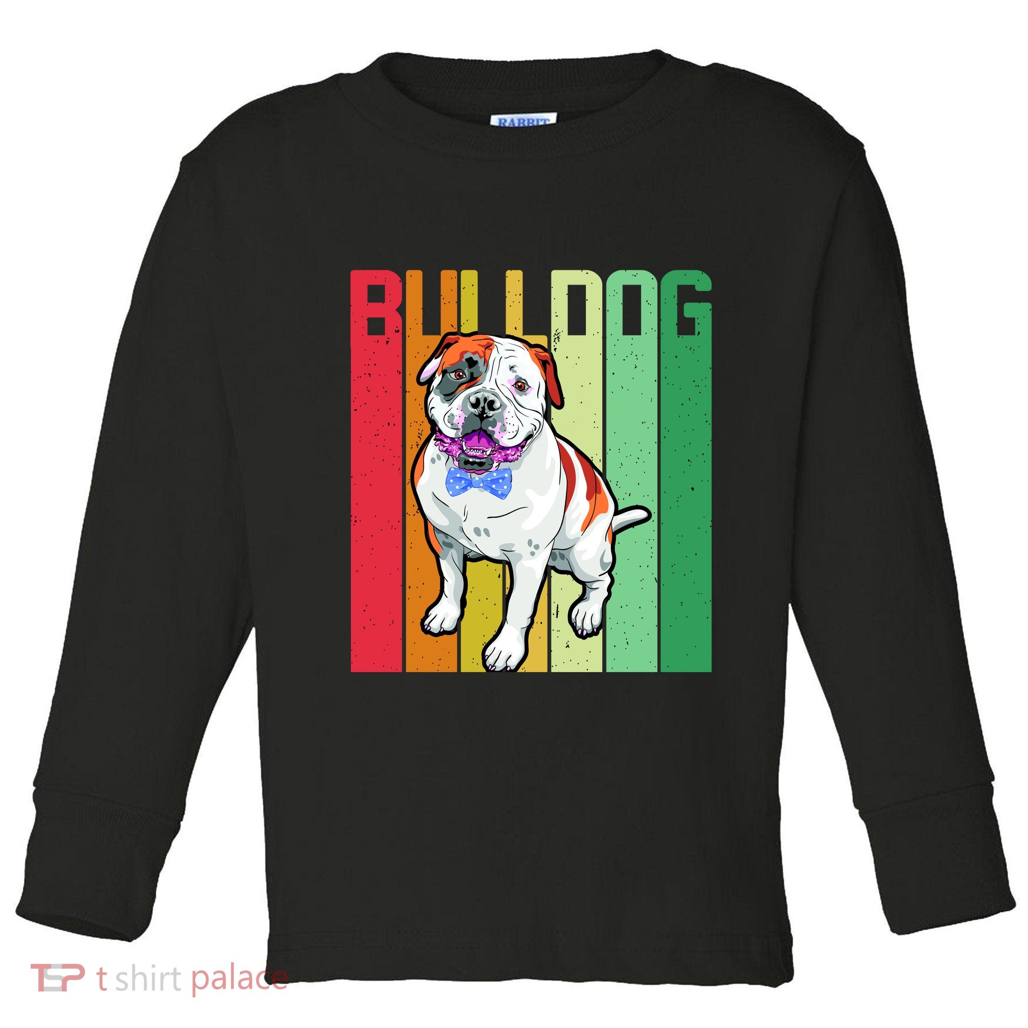 Retro Bulldog Toddler Long Sleeve Shirt