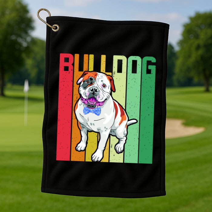 Retro Bulldog Golf Towel