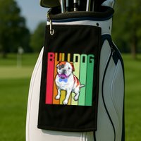 Retro Bulldog Golf Towel