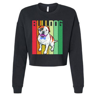 Retro Bulldog Cropped Pullover Crew