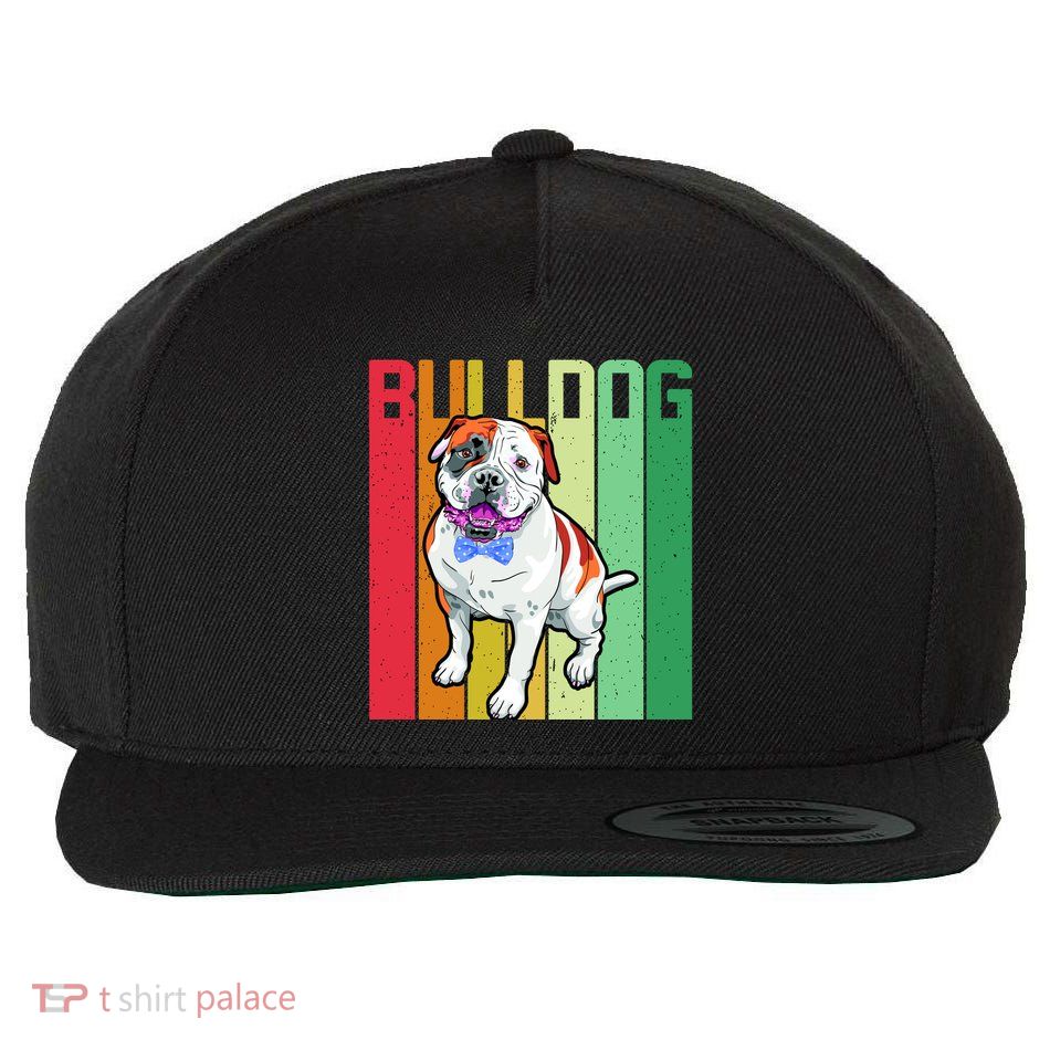 Retro Bulldog Wool Snapback Cap