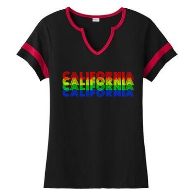 Retro California Ladies Halftime Notch Neck Tee