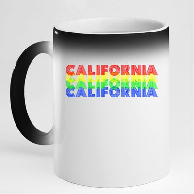 Retro California 11oz Black Color Changing Mug