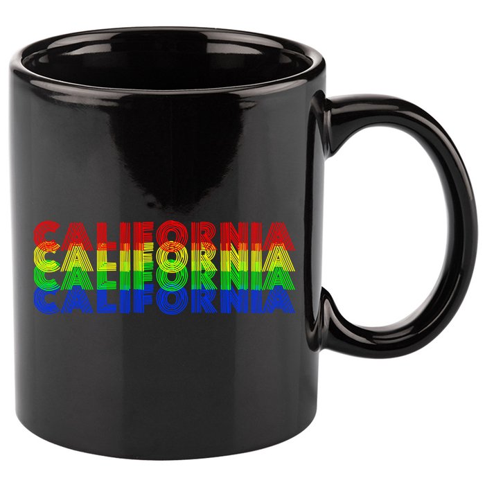 Retro California 11oz C Handle Ceramic Mug