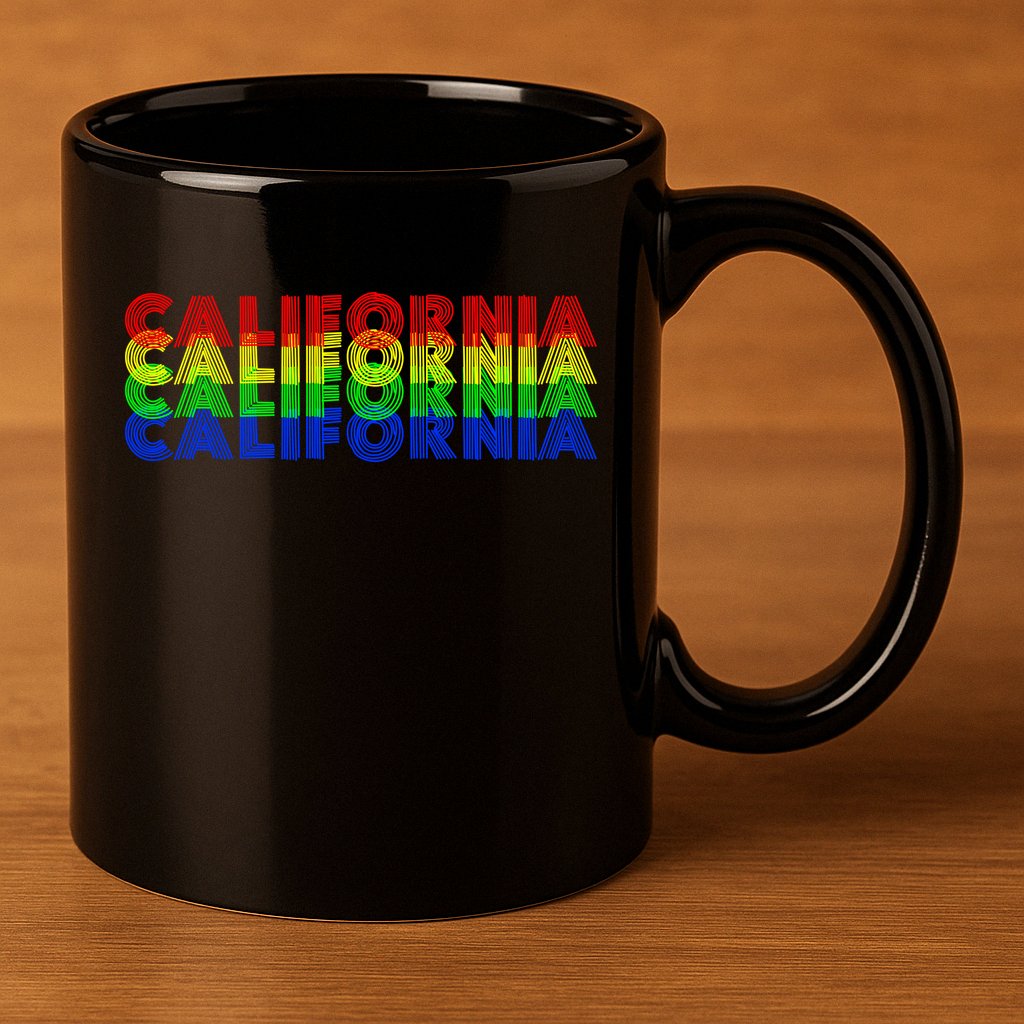Retro California 11oz C Handle Ceramic Mug