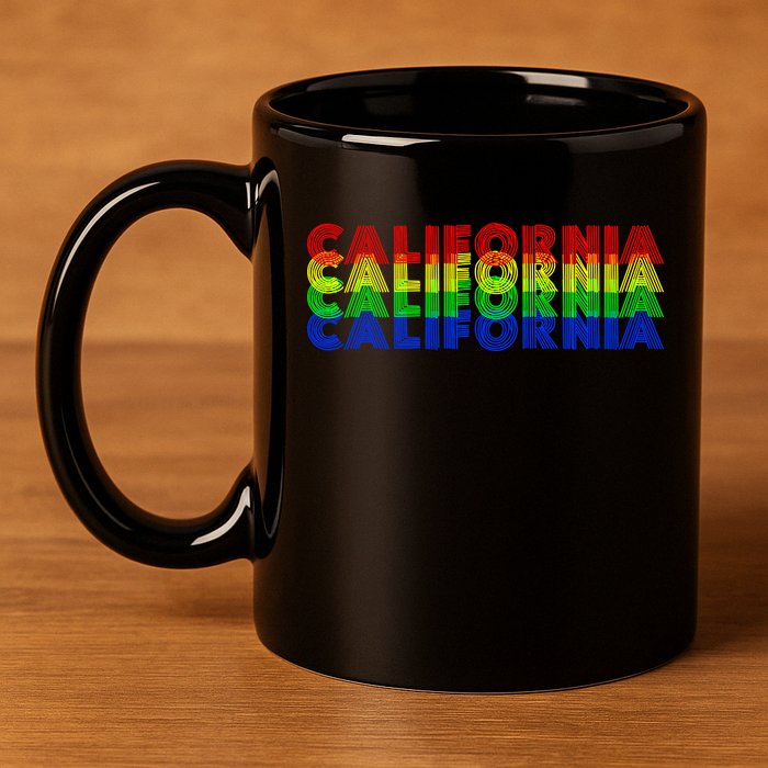 Retro California 11oz C Handle Ceramic Mug