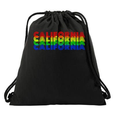 Retro California Drawstring Bag