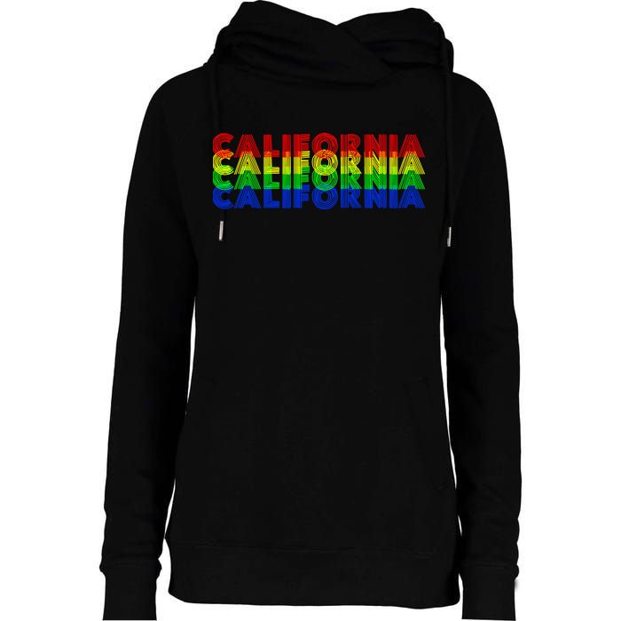 Retro California Womens Funnel Neck Pullover Hood