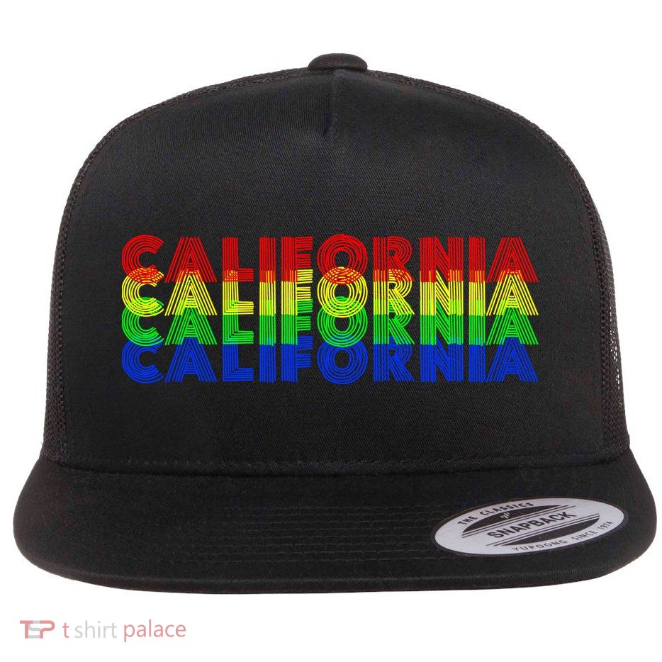 Retro California Flat Bill Trucker Hat