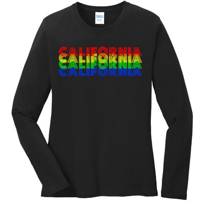 Retro California Ladies Long Sleeve Shirt