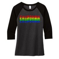 Retro California Women's Tri-Blend 3/4-Sleeve Raglan Shirt