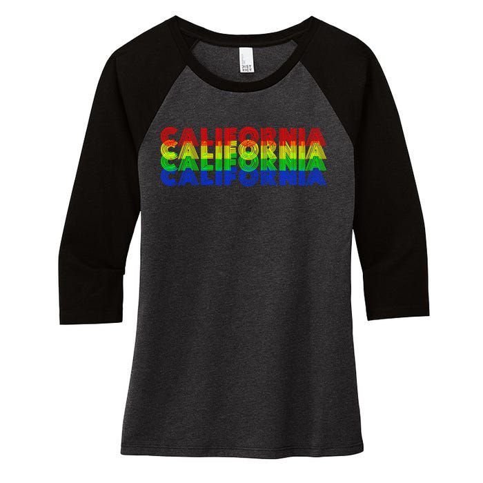 Retro California Women's Tri-Blend 3/4-Sleeve Raglan Shirt