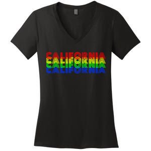 Retro California Women's V-Neck T-Shirt