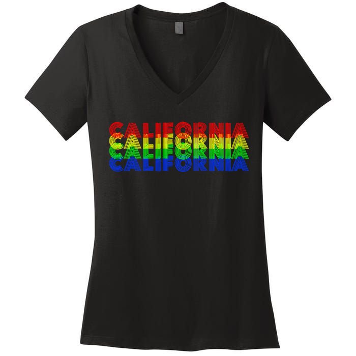 Retro California Women's V-Neck T-Shirt