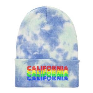 Retro California Tie Dye 12in Knit Beanie