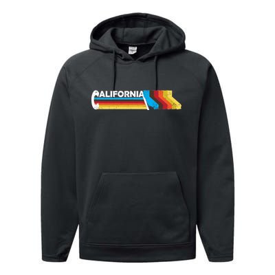 Retro California Colorful Logo Performance Fleece Hoodie