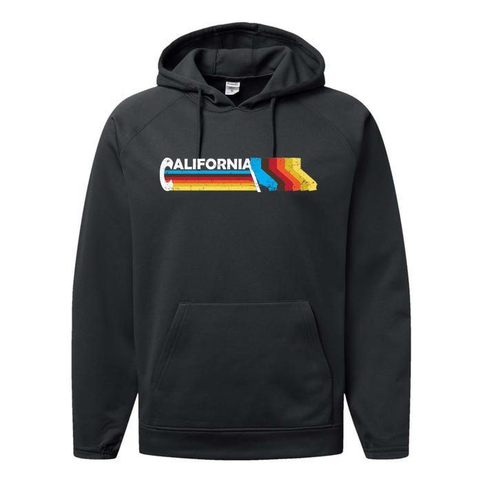 Retro California Colorful Logo Performance Fleece Hoodie