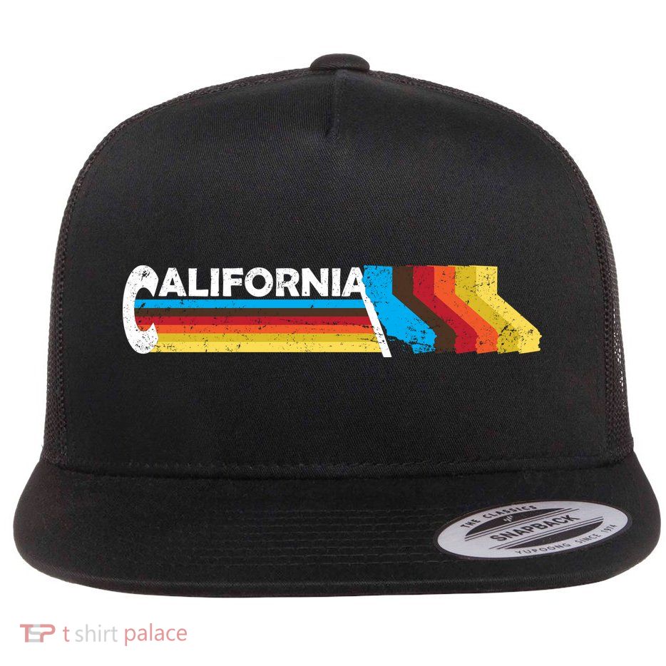 Retro California Colorful Logo Flatbill Hat