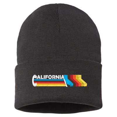 Retro California Colorful Logo Sustainable Knit Beanie