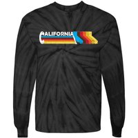 Retro California Colorful Logo Tie-Dye Long Sleeve Shirt