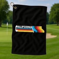 Retro California Colorful Logo Golf Towel
