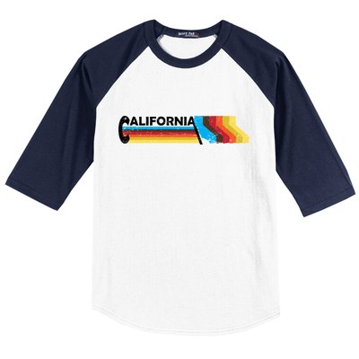 Retro California Colorful Logo Baseball Sleeve Shirt