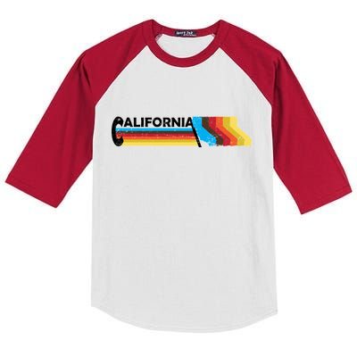 Retro California Colorful Logo Kids Colorblock Raglan Jersey