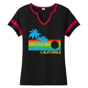 Retro California Logo Ladies Halftime Notch Neck Tee