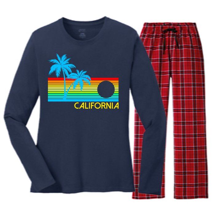 Retro California Logo Women's Long Sleeve Flannel Pajama Set 