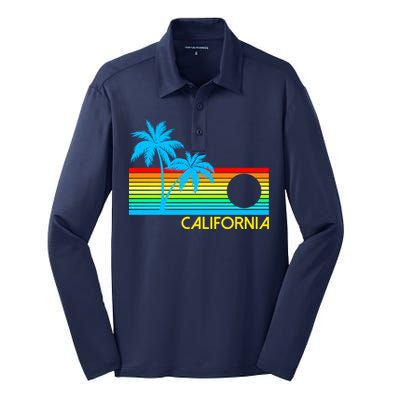 Retro California Logo Silk Touch Performance Long Sleeve Polo