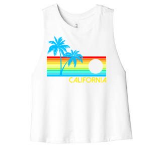 Retro California Logo Women's Racerback Cropped Tank