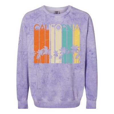 Retro California Palms Colorblast Crewneck Sweatshirt