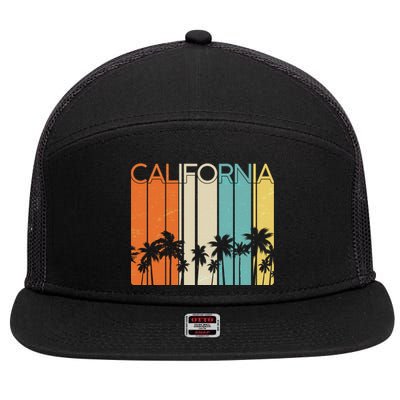 Retro California Palms 7 Panel Mesh Trucker Snapback Hat