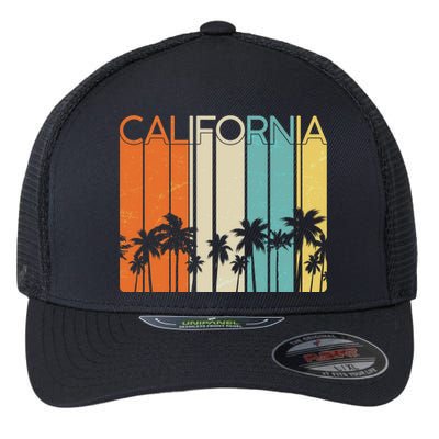 Retro California Palms Flexfit Unipanel Trucker Cap