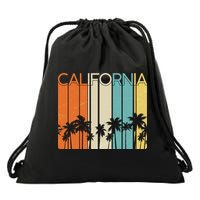 Retro California Palms Drawstring Bag