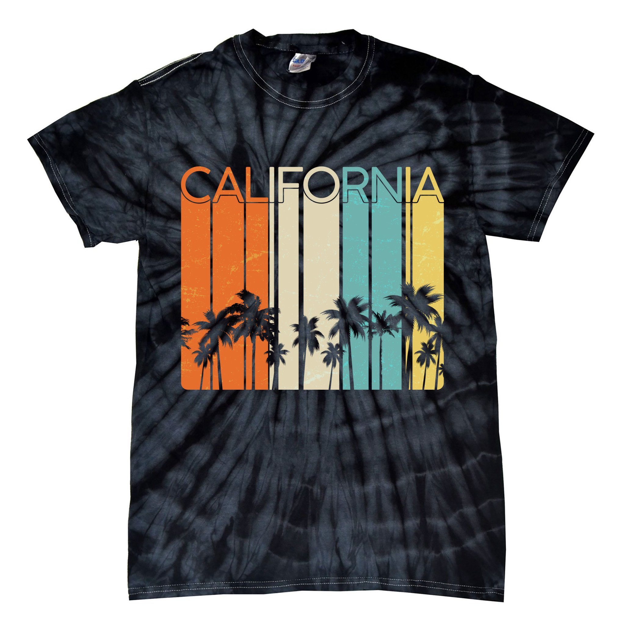 Retro California Palms Tie-Dye T-Shirt