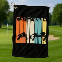 Retro California Palms Golf Towel
