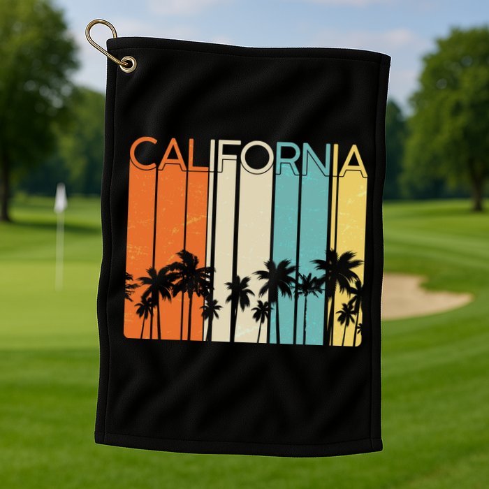 Retro California Palms Golf Towel