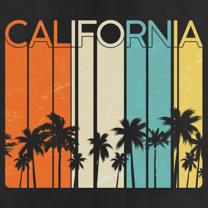 Retro California Palms Golf Towel