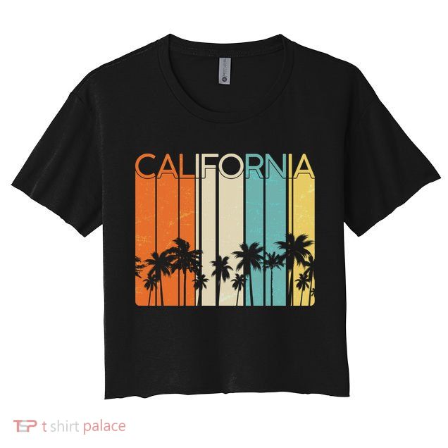 Retro California Palms Crop Top