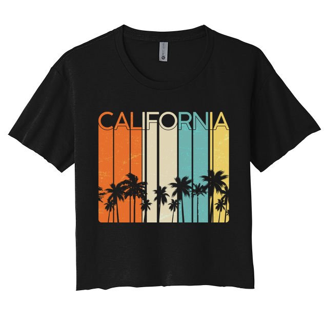 Retro California Palms Crop Top