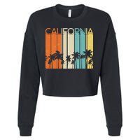 Retro California Palms Cropped Pullover Crew