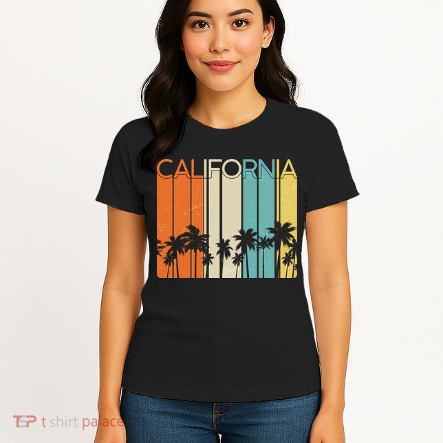 Retro California Palms Womens T-Shirt