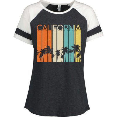 Retro California Palms Enza Ladies Jersey Colorblock Tee