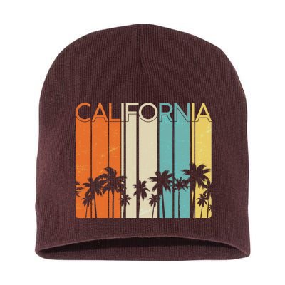 Retro California Palms Short Acrylic Beanie